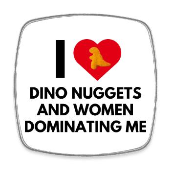 ICH LIEBE DINO NUGGETS  - Viereckiger Kühlschrankmagnet - Weiß - Vorne