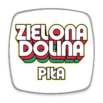 Zielona Dolina Piła. Name des Retro-Bezirks - Viereckiger Kühlschrankmagnet - Weiß - Vorne