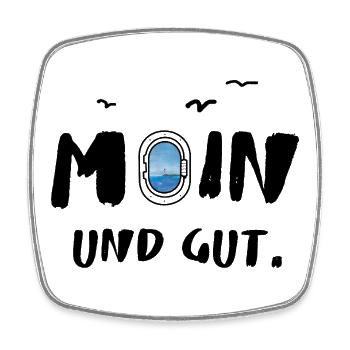 moin und gut - Viereckiger Kühlschrankmagnet - Weiß - Vorne