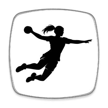 Handball - Magnet carré - blanc - Devant
