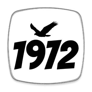 1972 Vintage Jahrgang Adler Grafik - Viereckiger Kühlschrankmagnet - Weiß - Vorne