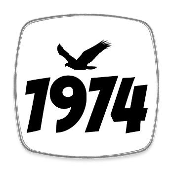 Graphique Eagle vintage 1974 - Magnet carré - blanc - Devant