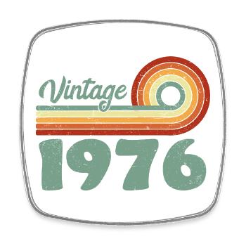 Vintage 1976 Retro Mountain Geburtstag 1976 - Viereckiger Kühlschrankmagnet - Weiß - Vorne