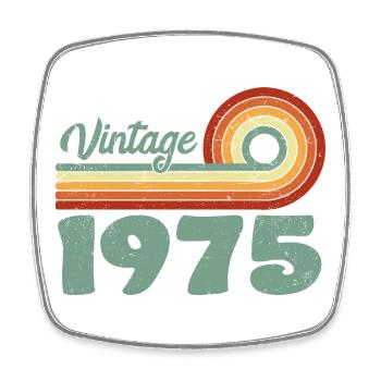 Vintage 1975 Retro Mountain Jubiläum 1975 - Viereckiger Kühlschrankmagnet - Weiß - Vorne
