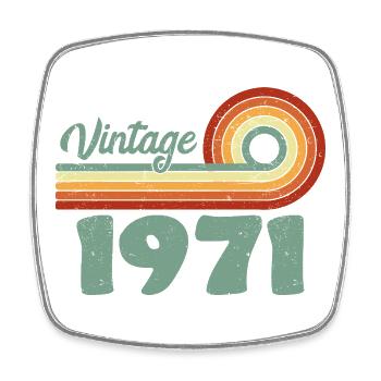 Vintage 1971 Birthday Mountain Retro 1971 Celeb - Viereckiger Kühlschrankmagnet - Weiß - Vorne