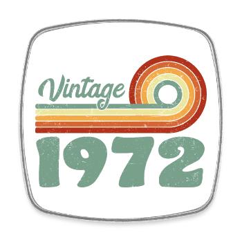 Vintage 1972 Birthday Mountain Retro 1972 - Viereckiger Kühlschrankmagnet - Weiß - Vorne