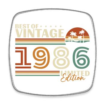 1986 Vintage Retro Geburtstagsgeschenk - Viereckiger Kühlschrankmagnet - Weiß - Vorne