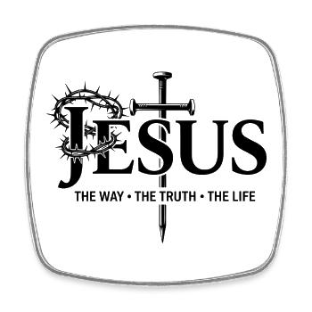 Jesus der weg die wahrheit das leben Glaube Gott - Viereckiger Kühlschrankmagnet - Weiß - Vorne