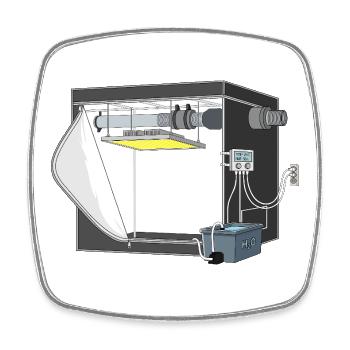 Cannabis Grow Tent, Cannabis Grow Box, grow zelt - Viereckiger Kühlschrankmagnet - Weiß - Vorne