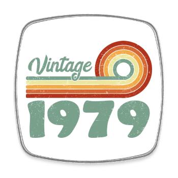 Vintage 1979 Anniversaire Montagne Rétro 1979 - Magnet carré - blanc - Devant