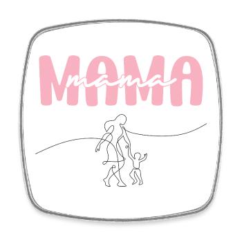 Mama Pink Lettering - Square fridge magnet - white - Front