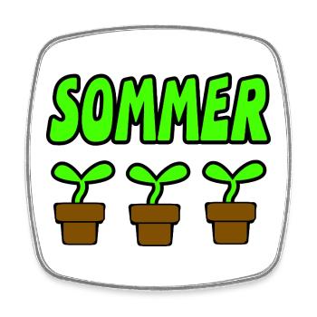 Sommer - Viereckiger Kühlschrankmagnet - Weiß - Vorne