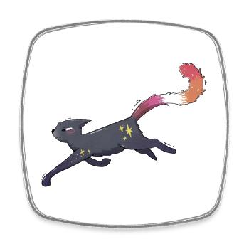 Fierté lesbienne chatte mignonne - Magnet carré - blanc - Devant
