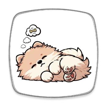 Pomeranian Pomeranian Pomeranian Spitz Dog Miniature Spitz Holder - Square fridge magnet - white - Front