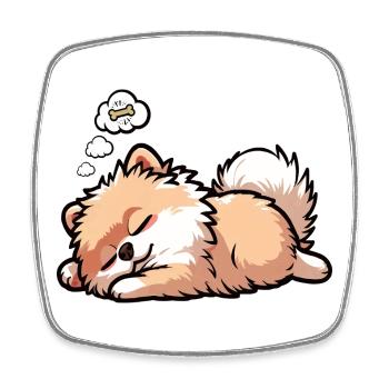 Pomeranian Pomeranian Pomeranian Spitz Dog Miniature Spitz Holder - Square fridge magnet - white - Front