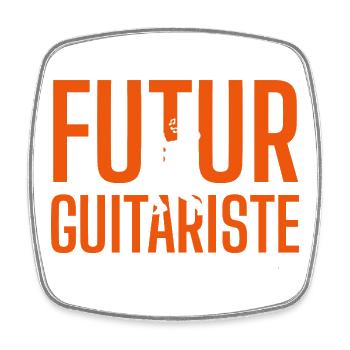 futur guitariste - Magnet carré - blanc - Devant