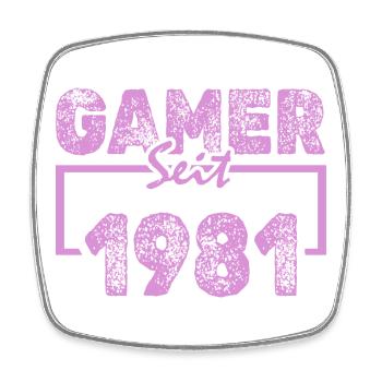 Typing 1981 - Square fridge magnet - white - Front