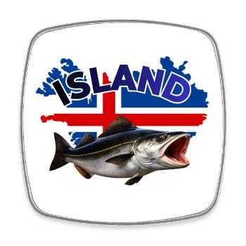 Iceland Coalfish Fishing - Pollock Fishing - Square fridge magnet - white - Front