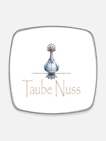 Taube Nuss - Viereckiger Kühlschrankmagnet - Weiß