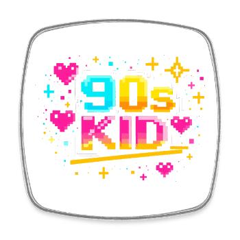 90s kid - Square fridge magnet - white - Front