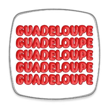 Guadeloupe - Viereckiger Kühlschrankmagnet - Weiß - Vorne