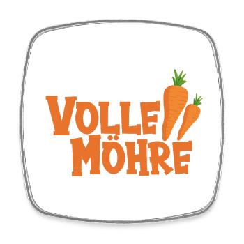Volle Möhre Karotten-Statement - Viereckiger Kühlschrankmagnet - Weiß - Vorne