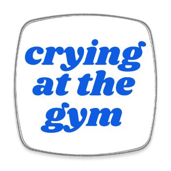 crying at the gym - Viereckiger Kühlschrankmagnet - Weiß - Vorne