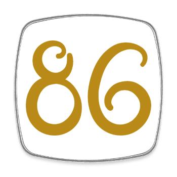86 - Square fridge magnet - white - Front