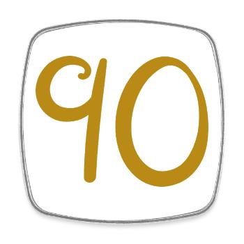 90 - Viereckiger Kühlschrankmagnet - Weiß - Vorne