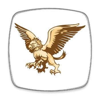 Greif Rostock - Square fridge magnet - white - Front
