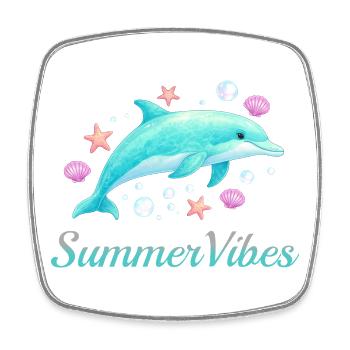 Summer Vibes - Viereckiger Kühlschrankmagnet - Weiß - Vorne