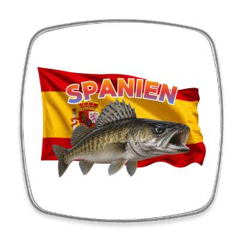 Zander Angeln Spanien - Angelurlaub Design - Viereckiger Kühlschrankmagnet - Weiß - Vorne
