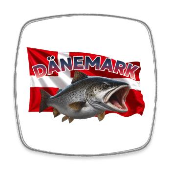 Forelle Angeln Dänemark - Fisch Motiv - Viereckiger Kühlschrankmagnet - Weiß - Vorne