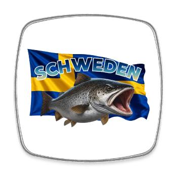 Forelle Angeln Schweden - Fisch Motiv - Viereckiger Kühlschrankmagnet - Weiß - Vorne