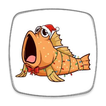 Funny Mudskipper - Christmas - Square fridge magnet - white - Front