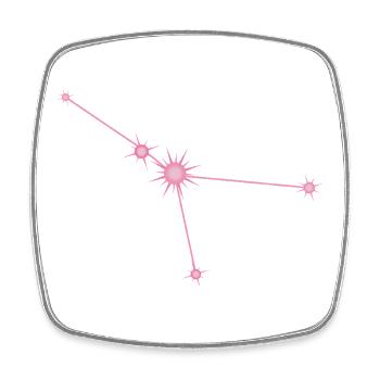 Krebsstern Sternbild Sternzeichen Pastellrosa - Viereckiger Kühlschrankmagnet - Weiß - Vorne