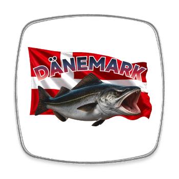 Pêche au charbon de bois au Danemark - Magnet carré - blanc - Devant