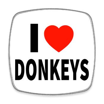 donkey - Square fridge magnet - white - Front