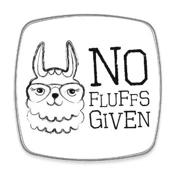  Lama mit Brille No Fluffs Given - Viereckiger Kühlschrankmagnet - Weiß - Vorne