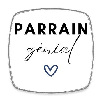 parrain génial / cadeau humour parrain - Magnet carré - blanc - Devant