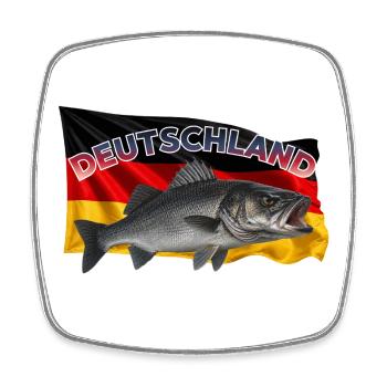 Wolfsbarsch Angeln Deutschland - Viereckiger Kühlschrankmagnet - Weiß - Vorne