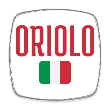 Drapeau italien d’Oriolo - Magnet carré - blanc - Devant