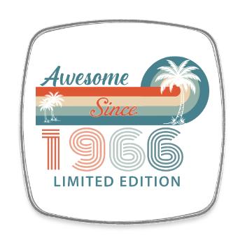 T-Shirt 60 Ans 1966 Nature Botanique - Magnet carré - blanc - Devant