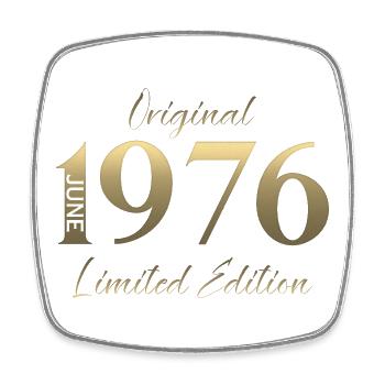 50th Birthday Gift Vintage June Vintage 1976 - Square fridge magnet - white - Front