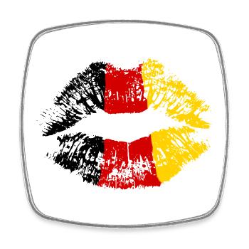  Kussmund Lippenstift Deutschland Farben Fanshirt - Viereckiger Kühlschrankmagnet - Weiß - Vorne