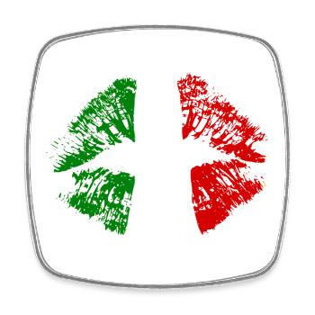 IItalia Kiss Kiss Lips Lipstick Italy Colors - Square fridge magnet - white - Front
