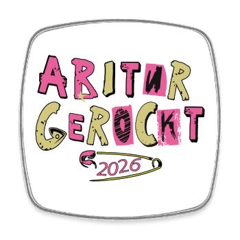 Abitur rocked - Square fridge magnet - white - Front