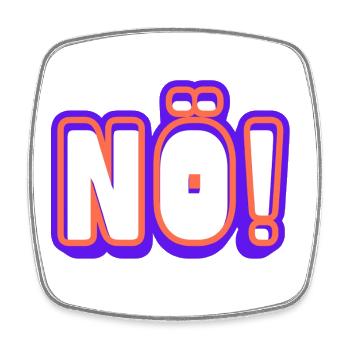 NOPE! Neon Pop Lettering - Square fridge magnet - white - Front