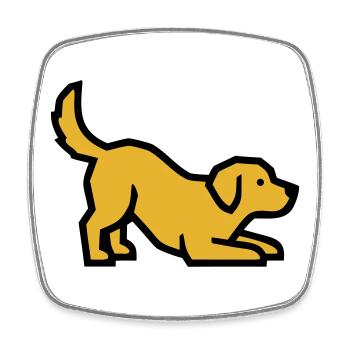 Playing Dog Golden Retriever Labrador Puppy - Square fridge magnet - white - Front