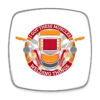 I Got These Muscles Welding Things Welder Gift - Viereckiger Kühlschrankmagnet - Weiß - Vorne